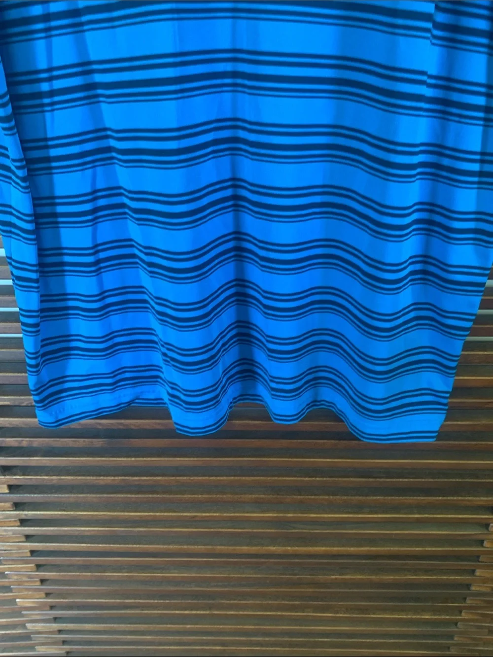 Under Armour Men's Bright Blue Striped Polo with Black Accents - Picture 3 of 8